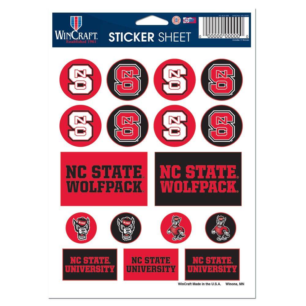 North Carolina State Wolfpack Vinyl Decal Sheet 5x7 - ToylandEU