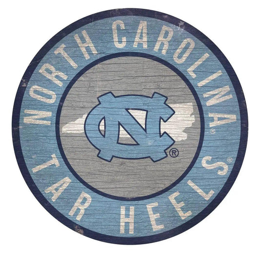  North Carolina Tar Heels Round Wood Sign 12 Inch State -  ToylandEU™