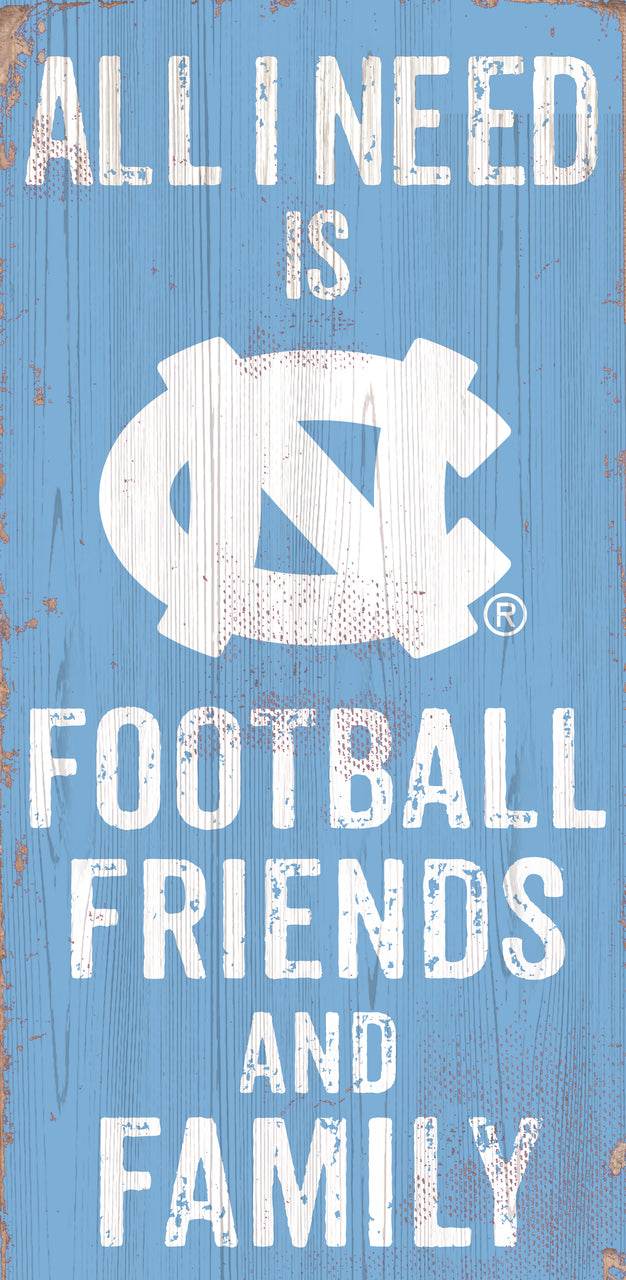 North Carolina Tar Heels Sign Wood 6x12 Football Friends - ToylandEU