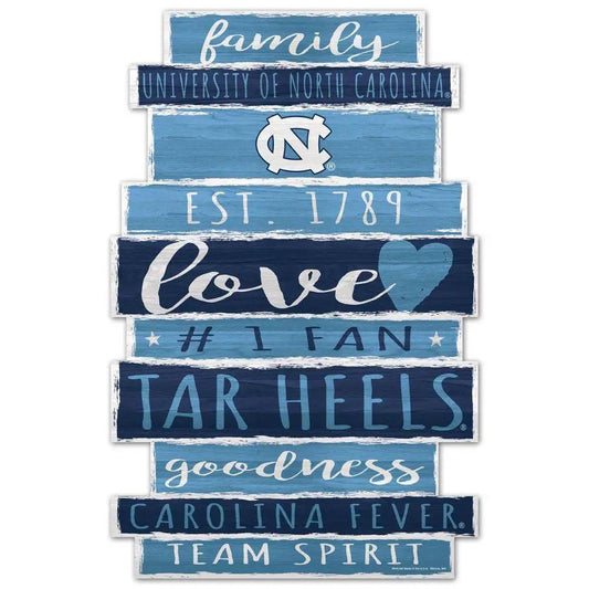  North Carolina Tar Heels Wood Sign 11x17 Family Word Design -  ToylandEU™