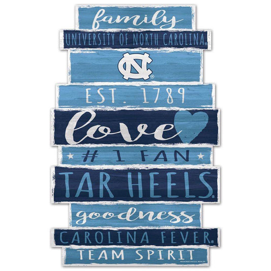 North Carolina Tar Heels Wood Sign 11x17 Family Word Design - ToylandEU