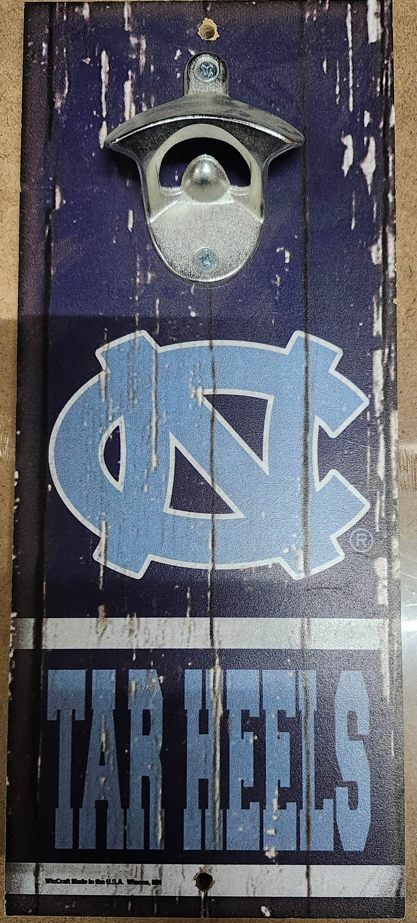North Carolina Tar Heels Wood Sign Bottle Opener 5x11 - ToylandEU