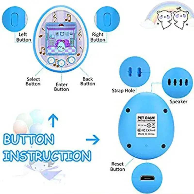 Nostalgic Tamagotchi Style Virtual Pet Toy With HD Color Screen - ToylandEU