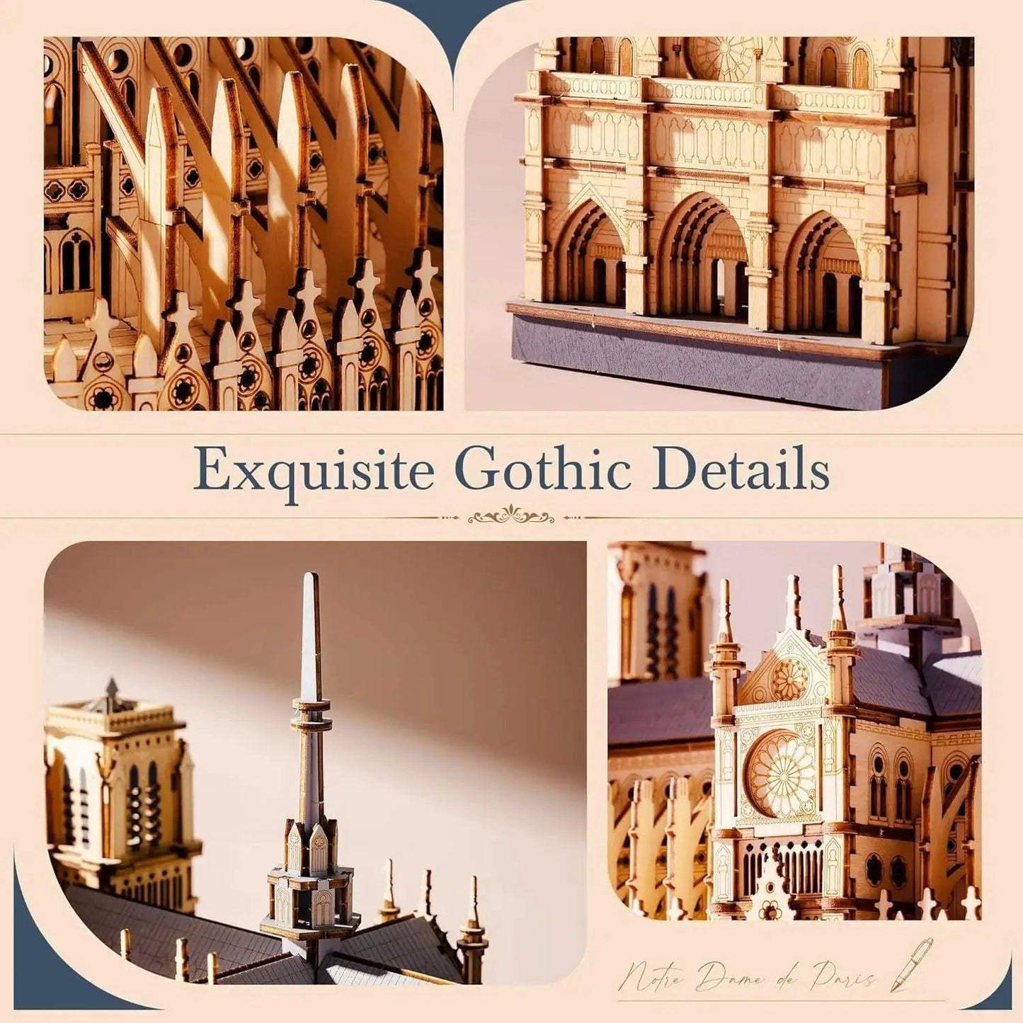  Notre Dame Cathedral 3D Puzzle Premium Wooden Kit -  ToylandEU™