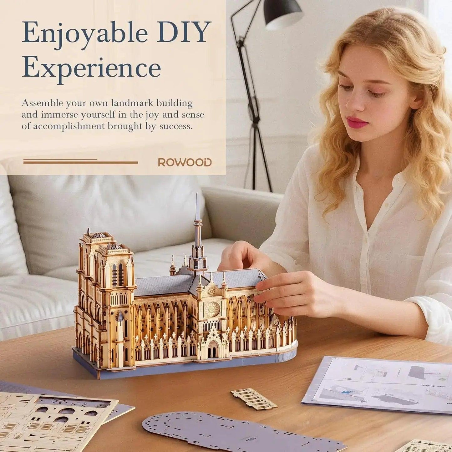  Notre Dame Cathedral 3D Puzzle Premium Wooden Kit -  ToylandEU™