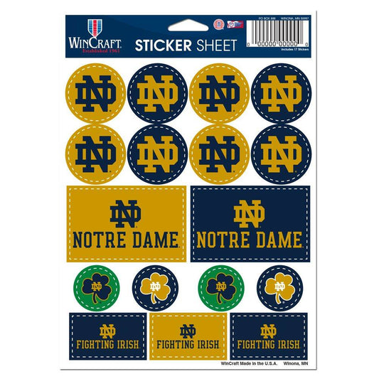 Notre Dame Fighting Irish Decal Sheet 5x7 Vinyl Sticker - ToylandEU