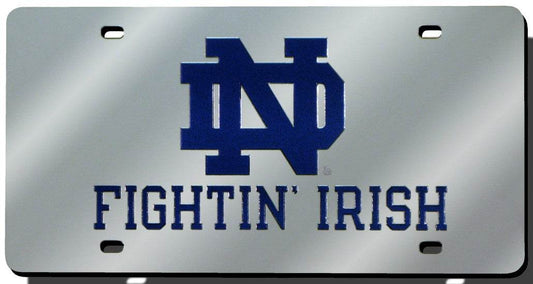 Notre Dame Fighting Irish License Plate Laser Cut Silver - ToylandEU