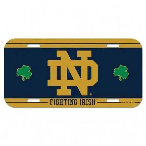 Notre Dame Fighting Irish License Plate Shamrocks Design - ToylandEU