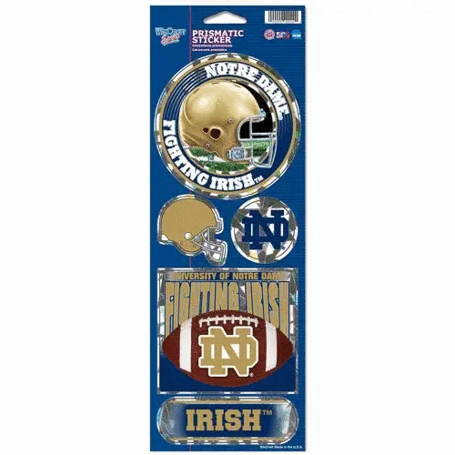  Notre Dame Fighting Irish Prismatic Stickers Sheet 5 Count -  ToylandEU™