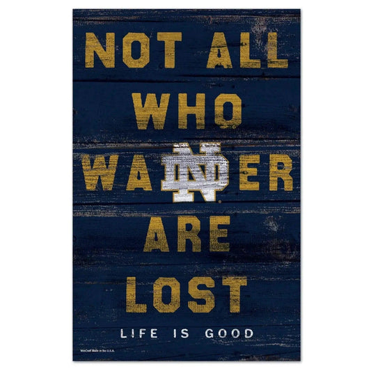  Notre Dame Fighting Irish Sign 11x17 Wood Life Is Good -  ToylandEU™