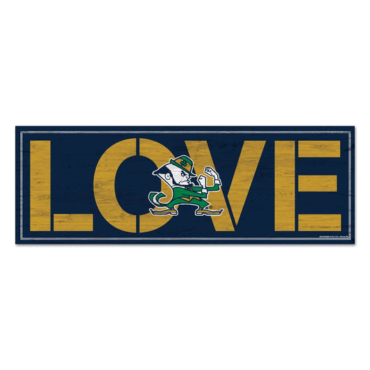 Notre Dame Fighting Irish Wood Sign Love 8x23 Inches Decor - ToylandEU