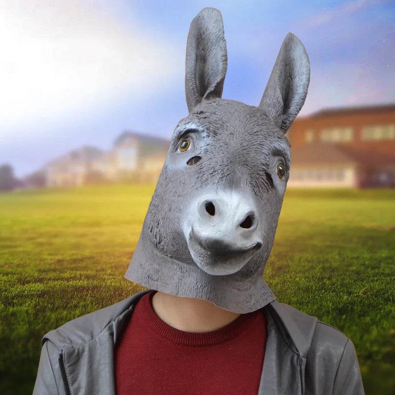 Novelty Donkey Mask Latex Full Face Mask For Adults Cosplay - ToylandEU