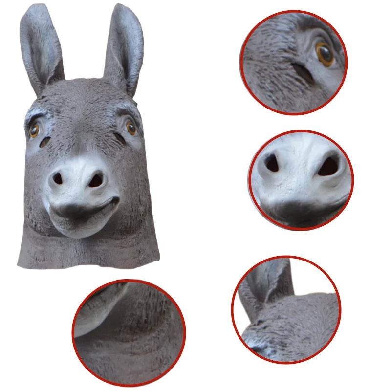 Novelty Donkey Mask Latex Full Face Mask For Adults Cosplay - ToylandEU