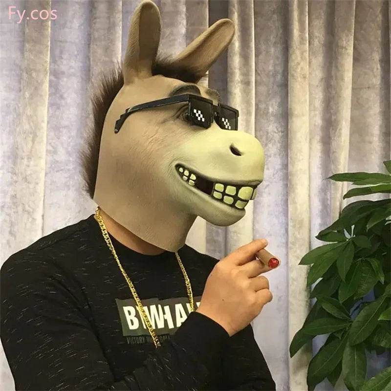 Novelty Donkey Mask Latex Full Face Mask For Adults Cosplay - ToylandEU