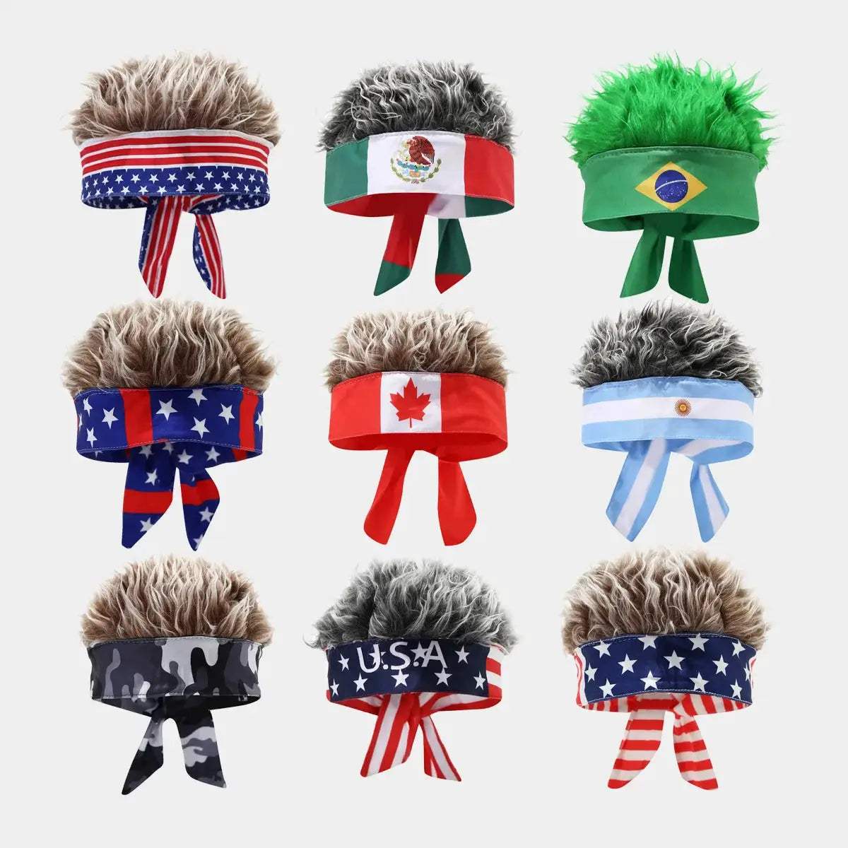  Novelty Wig Headband Sports Fan Hat Flag Design -  ToylandEU™