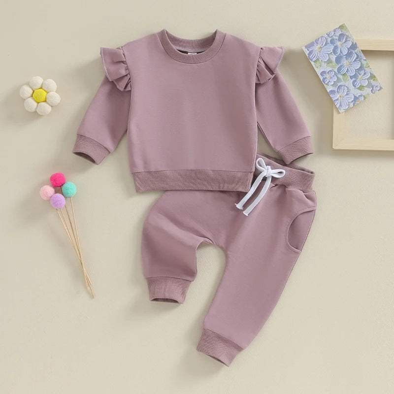 Boys' Autumn And Winter Solid Long-Sleeve Sweater Set | Parent-Child