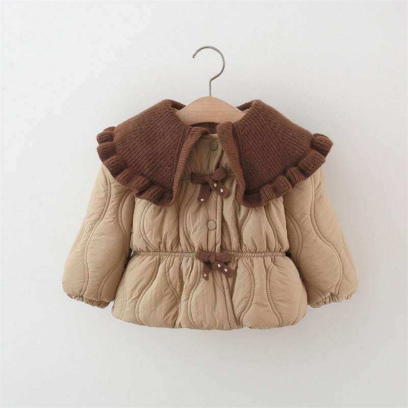 Girls' Winter Thick Cotton-Padded Coat | Pink And Brown