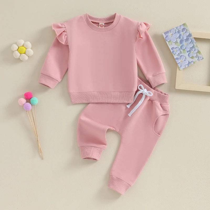 Boys' Autumn And Winter Solid Long-Sleeve Sweater Set | Parent-Child