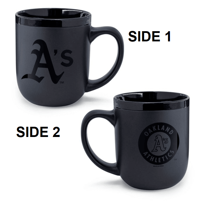 Oakland Athletics 17oz Matte Black Ceramic Coffee Mug - ToylandEU