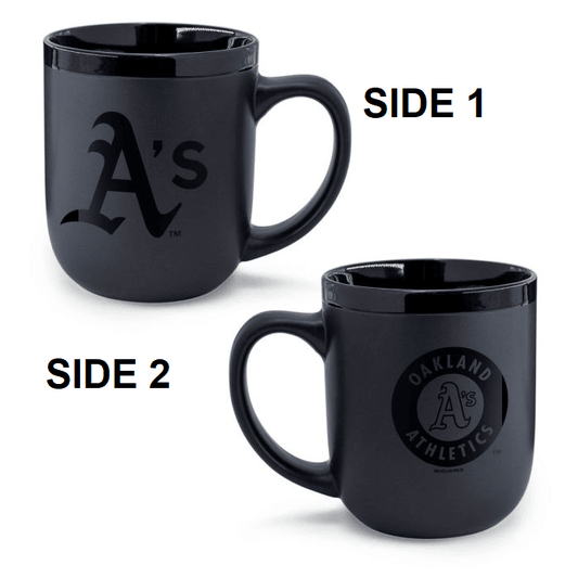 Oakland Athletics 17oz Matte Black Ceramic Coffee Mug - ToylandEU
