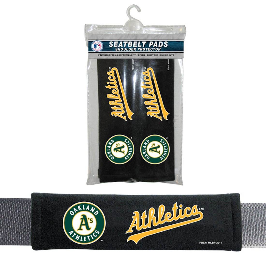 Oakland Athletics Seat Belt Pads Set of 2 Velour Comfort - ToylandEU