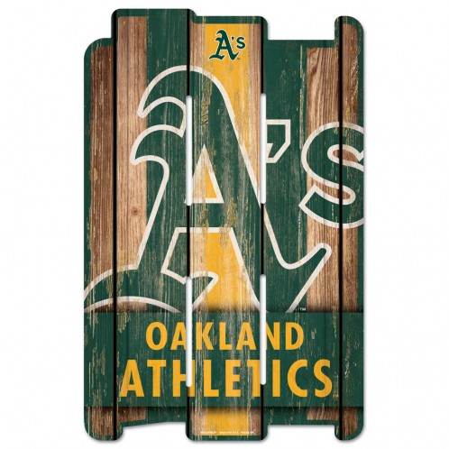 Oakland Athletics Wood Fence Sign 11x17 Retro Whitewashed - ToylandEU