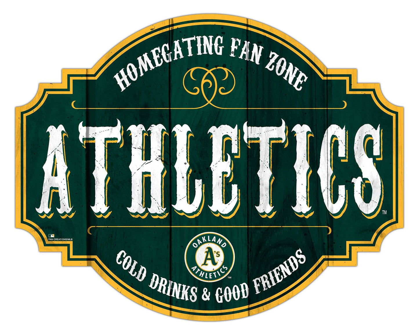 Oakland Athletics Wood Sign 12 Inch Homegating Tavern - ToylandEU