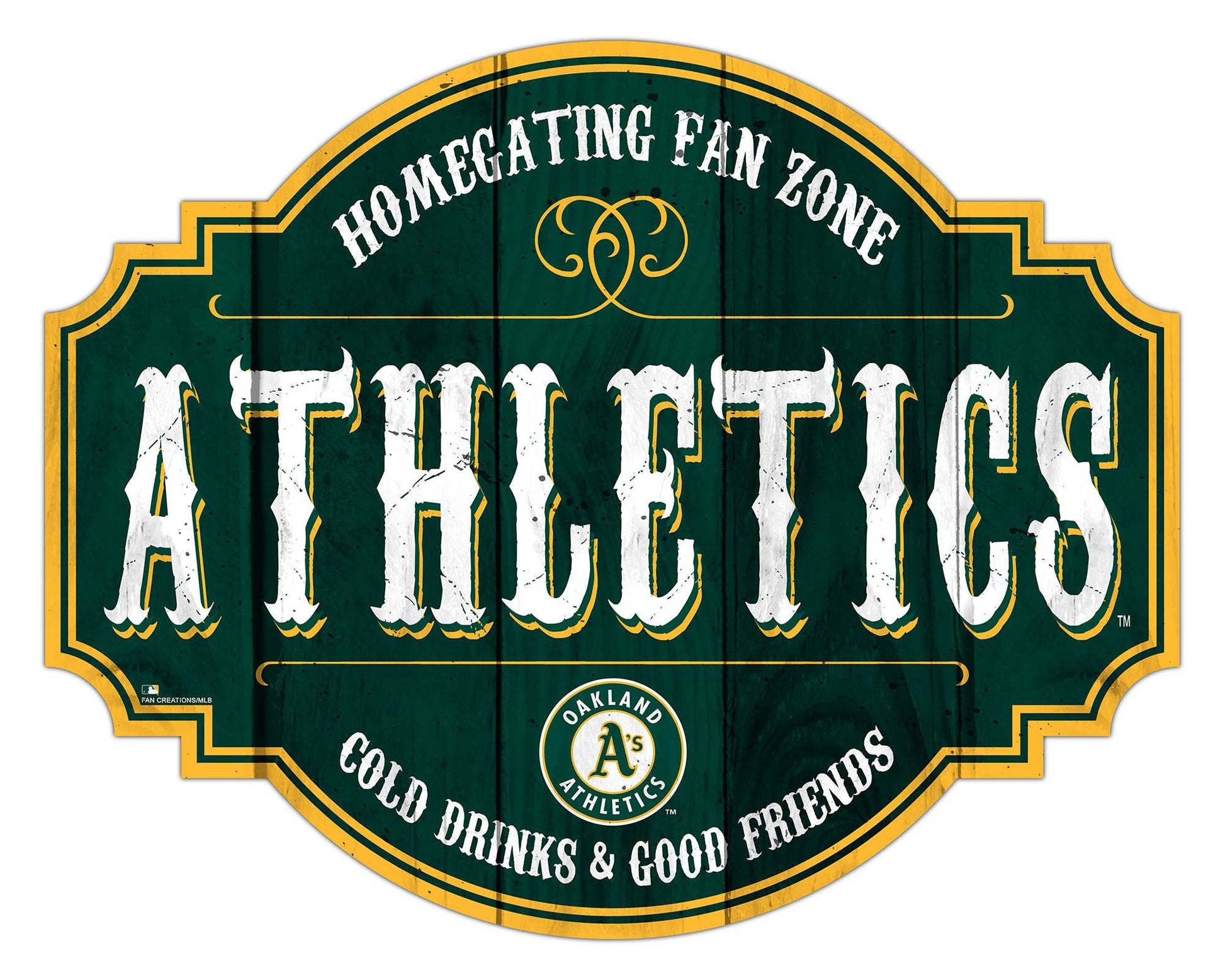 Oakland Athletics Wood Sign 12 Inch Homegating Tavern - ToylandEU
