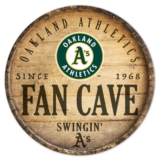  Oakland Athletics Wood Sign 14 Inch Round Barrel Top -  ToylandEU™