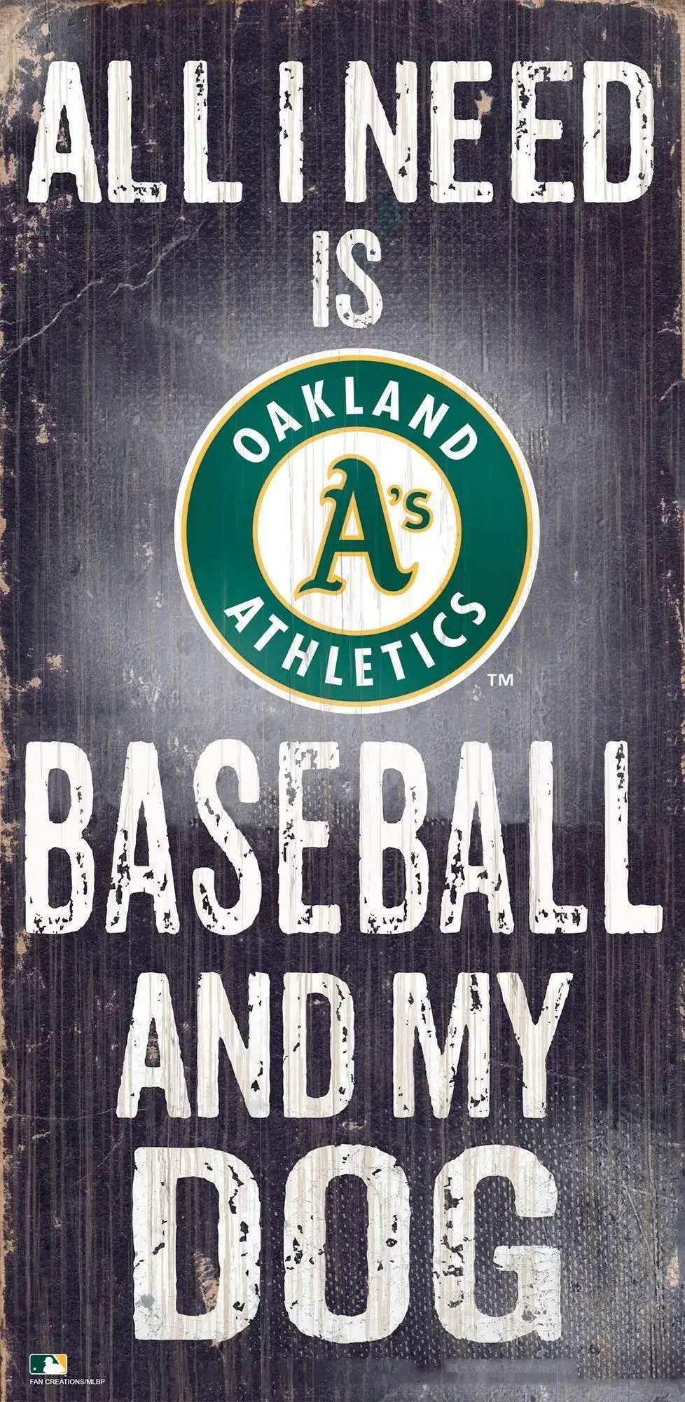  Oakland Athletics Wood Sign 6x12 Baseball Dog Design -  ToylandEU™