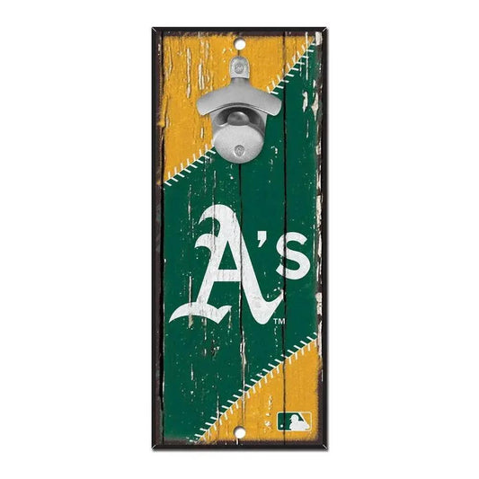  Oakland Athletics Wood Sign Bottle Opener Wall Mount 5x11 -  ToylandEU™