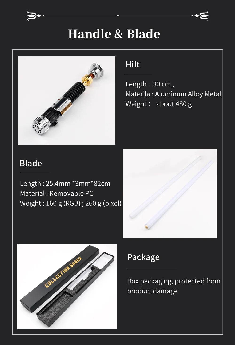 Obi Wan Kenobi Battle Light Saber Pixel Blade Lightsaber- Smooth Swing Feature - Laser Sword Toy for Ages 6+ - ToylandEU