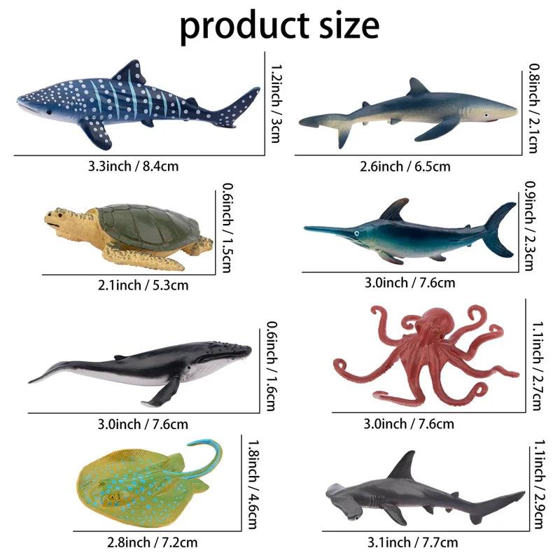  Ocean Animal Figure Set Mini PVC Figures Toylandeu 