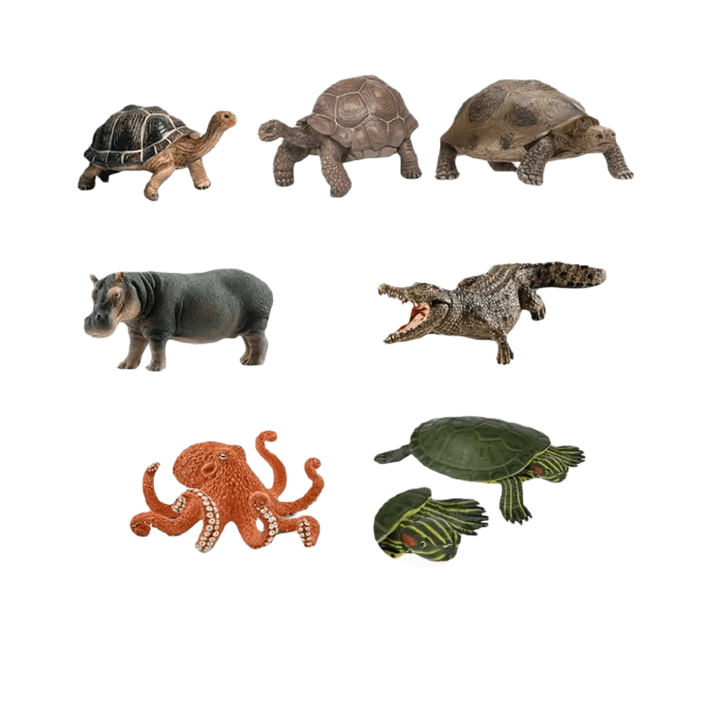 Ocean Creatures Action Figures Set - Turtle, Octopus & Crocodile Toys - ToylandEU