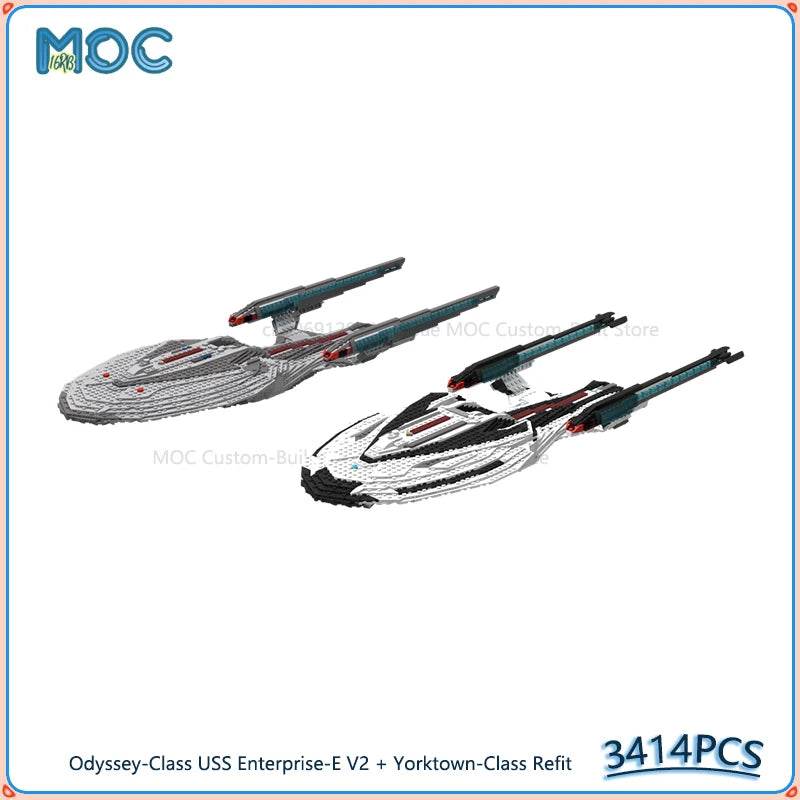 Odyssey-Class USS Enterprise-E V2 & Yorktown-Class Refit MOC Building Blocks 3414PCS Building Bricks MOC - ToylandEU