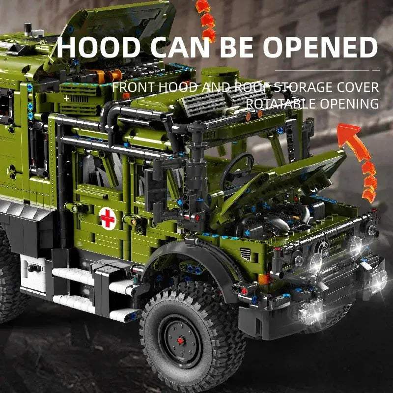 Off Road Ambulance Building Blocks With Realistic Steering - ToylandEU