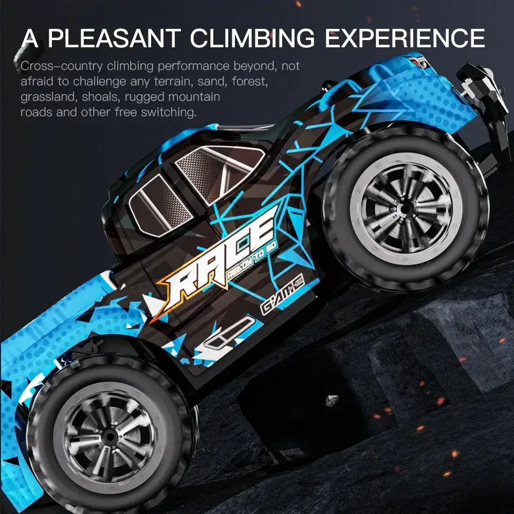 Off-Road RC Car With LED Lights 2WD Remote-Control Outdoors - ToylandEU
