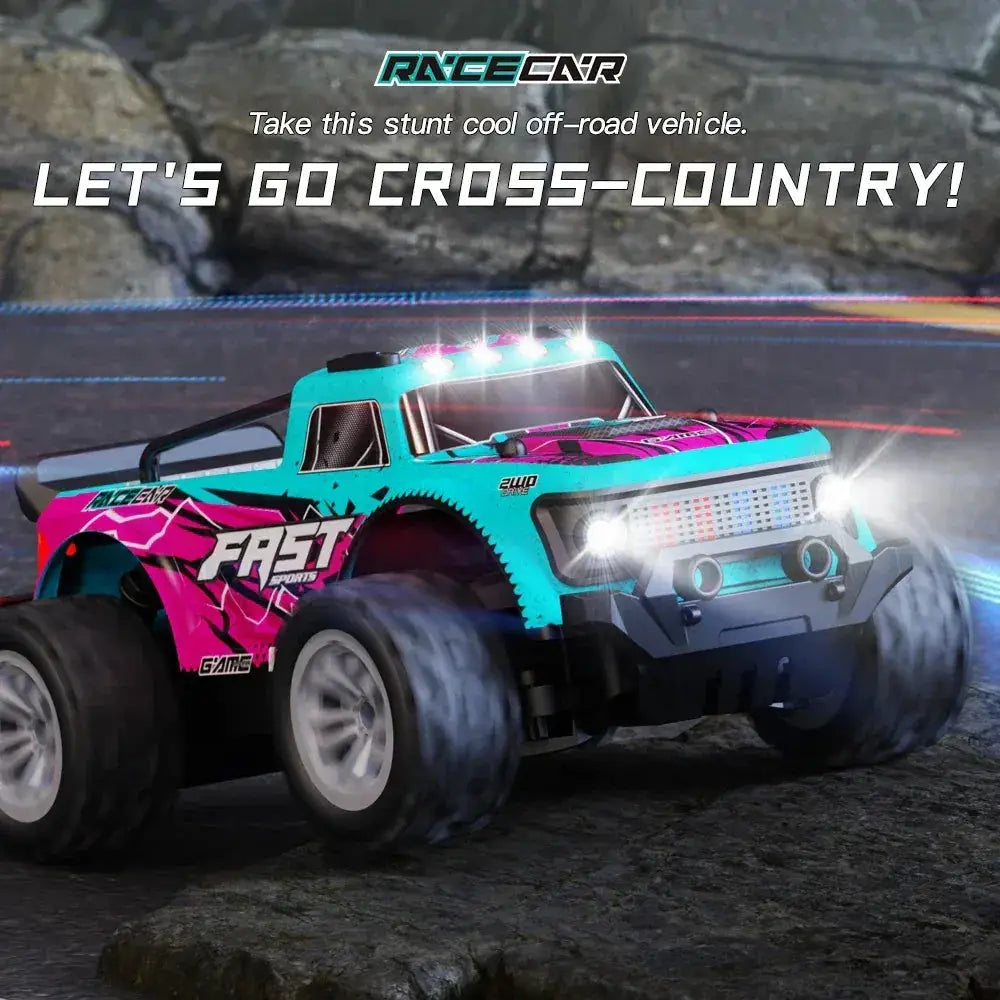 Off-Road RC Car With LED Lights 2WD Remote-Control Outdoors - ToylandEU