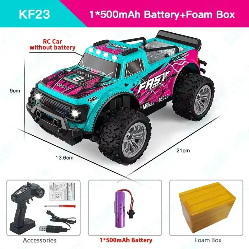 Off-Road RC Car With LED Lights 2WD Remote-Control Outdoors - ToylandEU