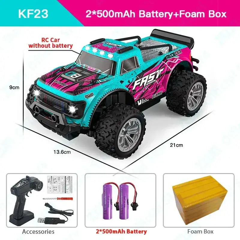 Off-Road RC Car With LED Lights 2WD Remote-Control Outdoors - ToylandEU