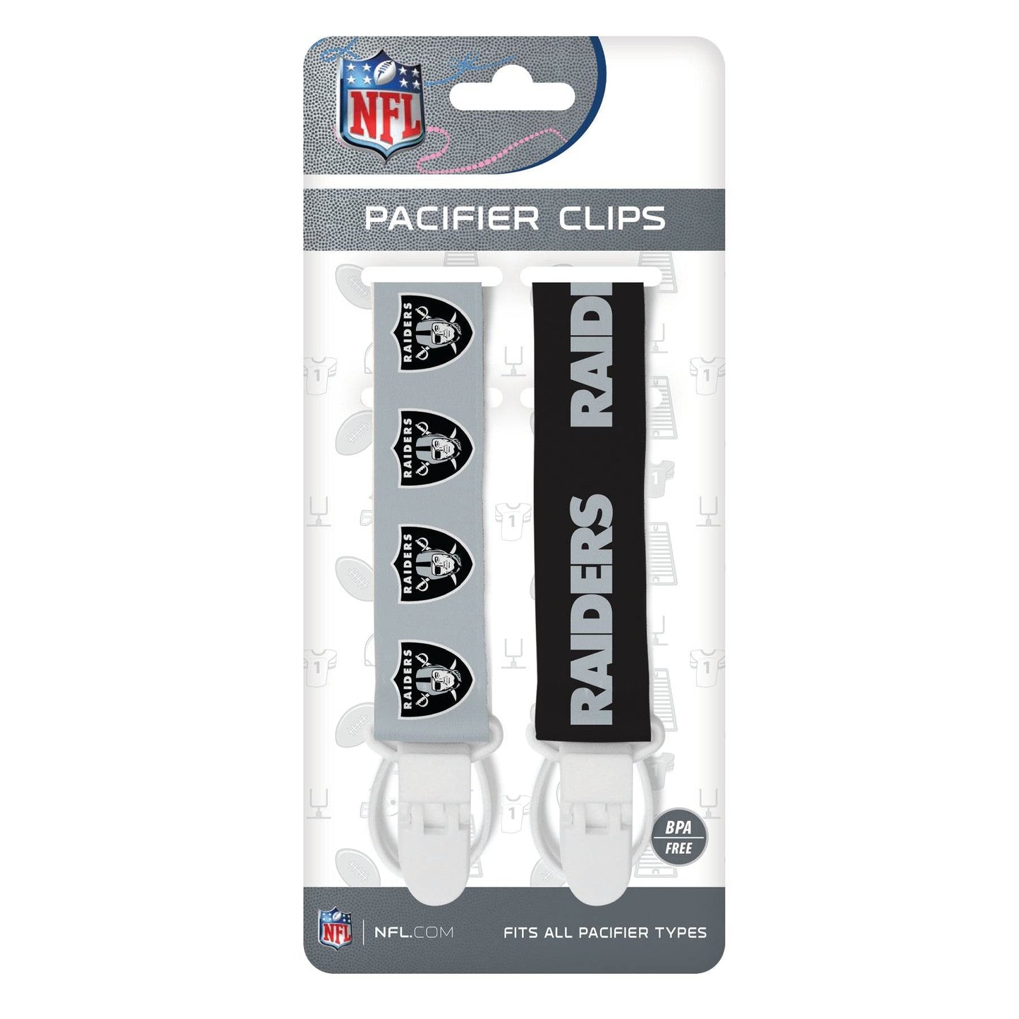 Officially Licensed Las Vegas Raiders Pacifier Clips 2 Pack - ToylandEU