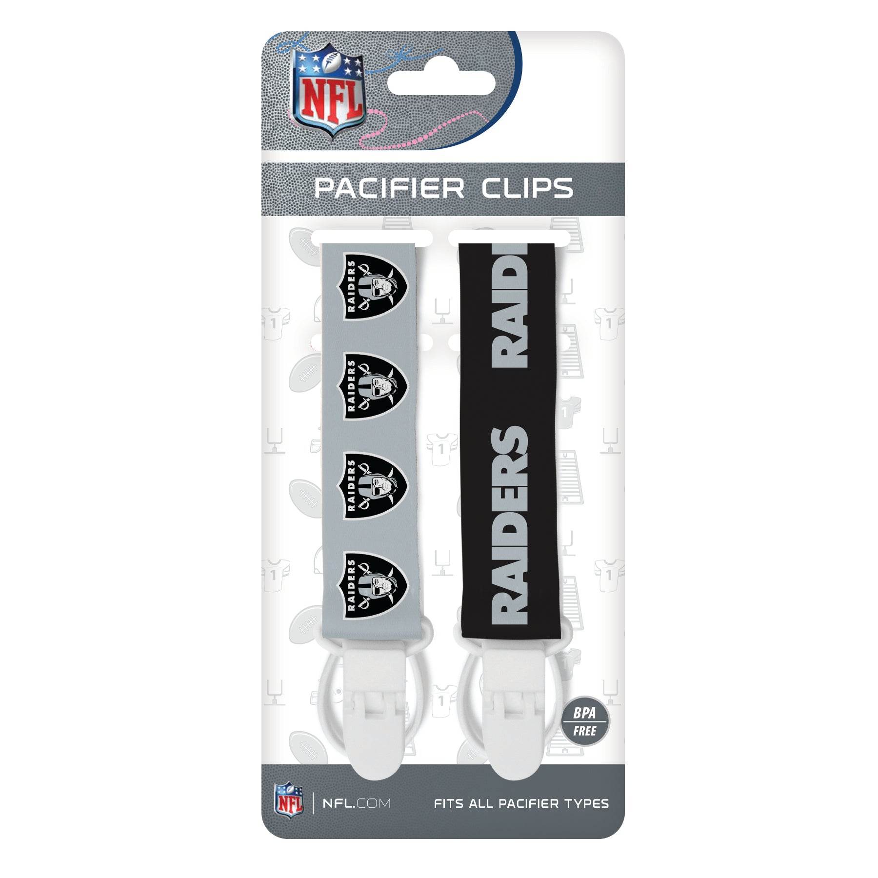 Officially Licensed Las Vegas Raiders Pacifier Clips 2 Pack - ToylandEU