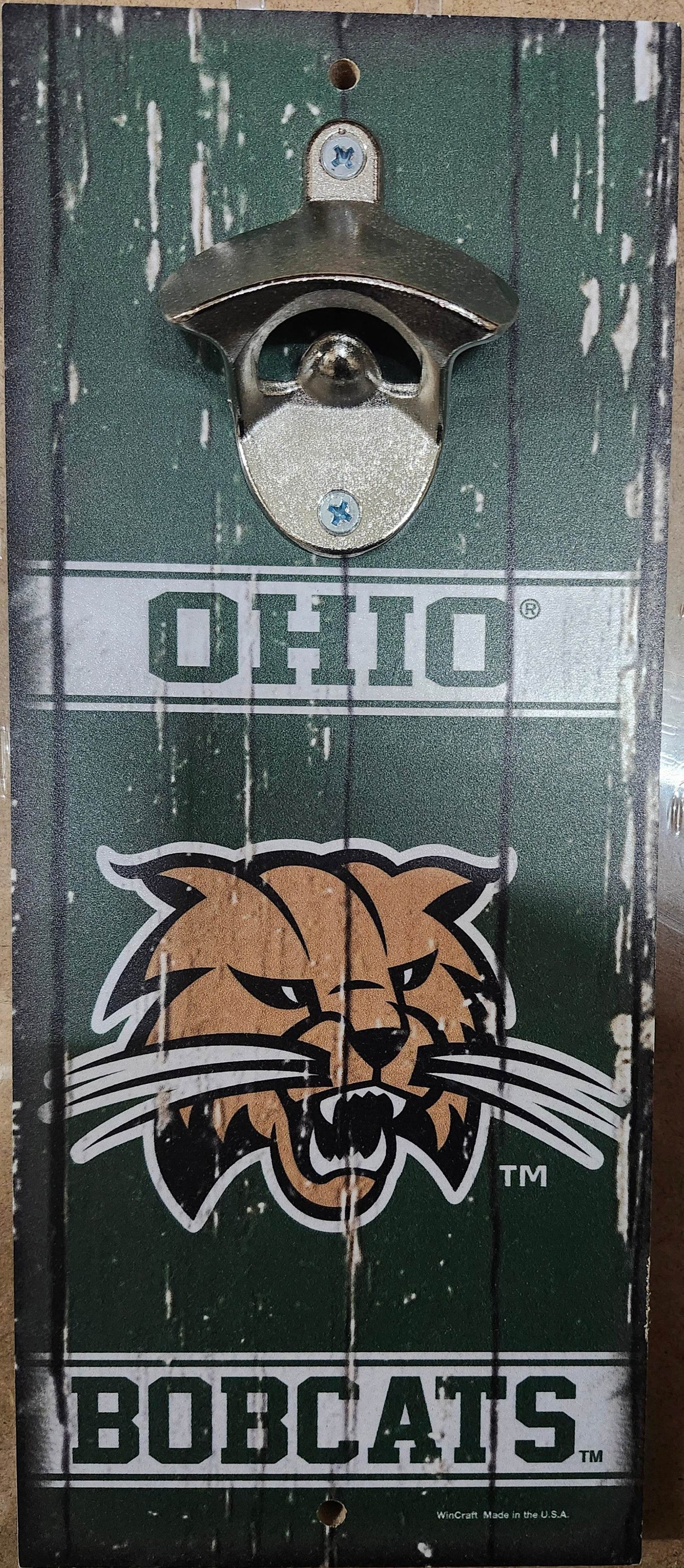 Ohio Bobcats Wood Sign With Bottle Opener 5x11 Alternate - ToylandEU