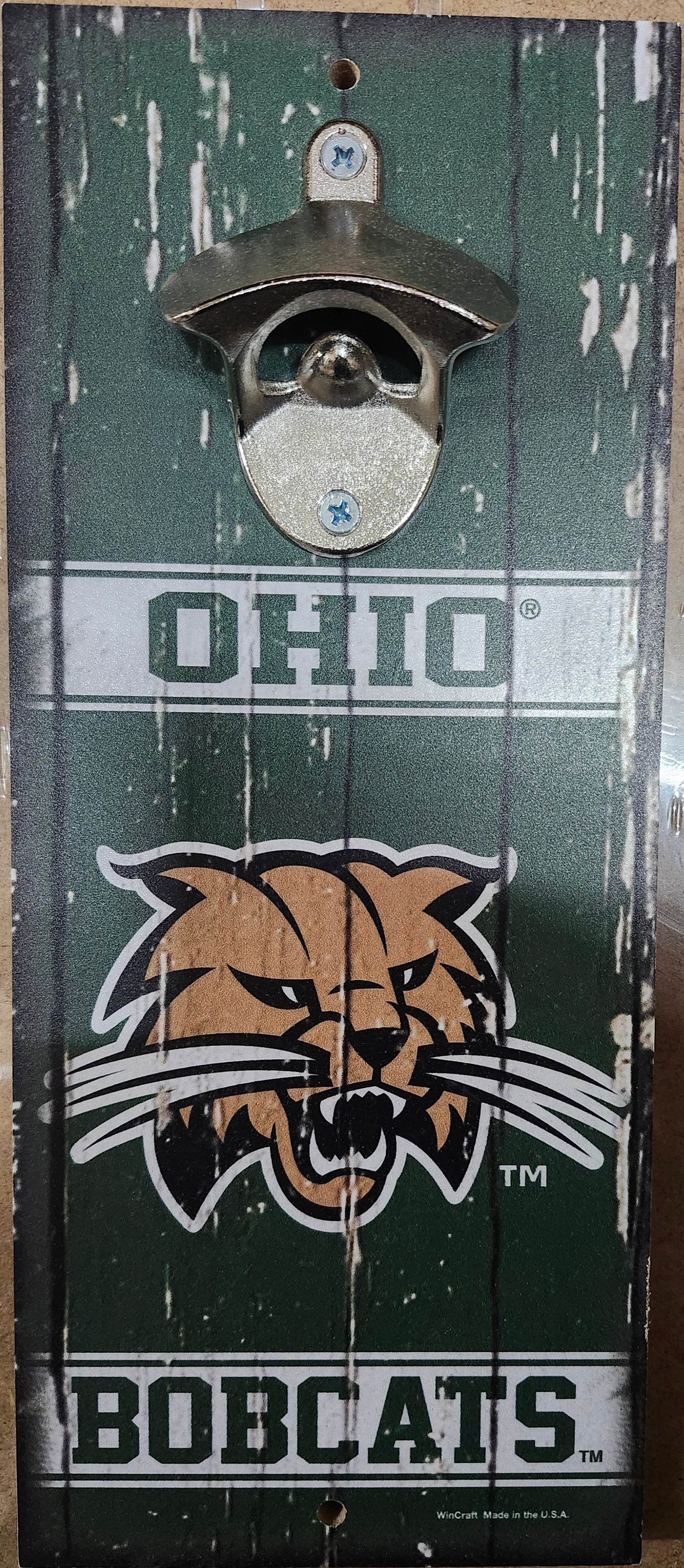 Ohio Bobcats Wood Sign With Bottle Opener 5x11 Alternate - ToylandEU