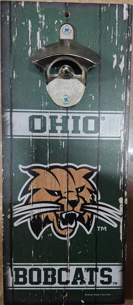 Ohio Bobcats Wood Sign With Bottle Opener 5x11 Alternate - ToylandEU