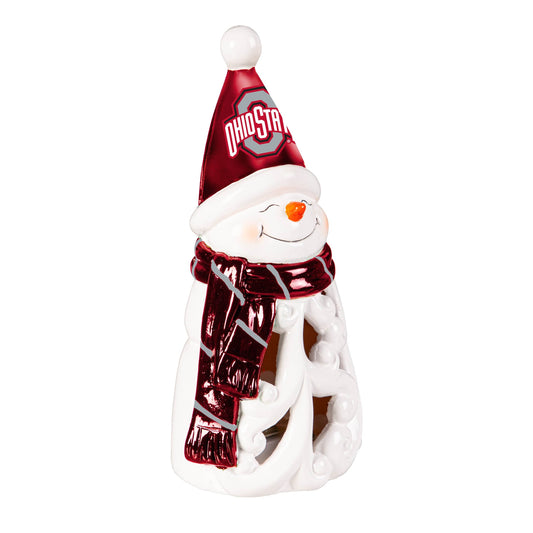 Ohio State Buckeyes 8 Inch LED Snowman Statue Decor - ToylandEU