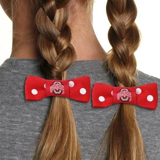  Ohio State Buckeyes Bow Pigtail Holder Pre 2014 Logo -  ToylandEU™