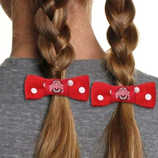  Ohio State Buckeyes Bow Pigtail Holder Pre 2014 Logo -  ToylandEU™