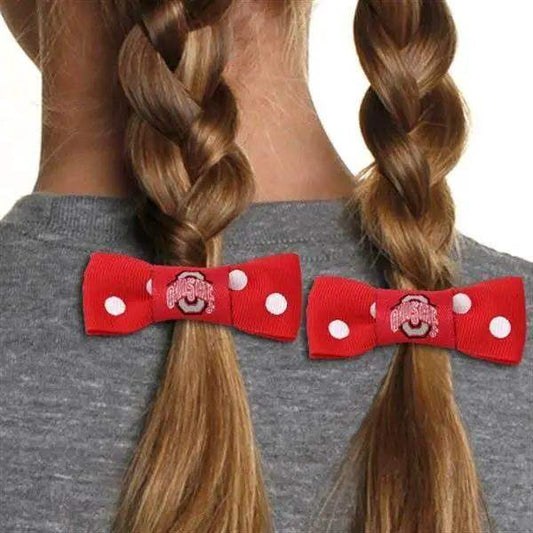  Ohio State Buckeyes Bow Pigtail Holder Pre 2014 Logo -  ToylandEU™