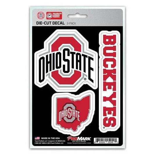 Ohio State Buckeyes Die Cut Vinyl Decal Set 3 Pack Deluxe -  ToylandEU™